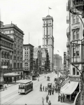 New York circa  Broadway and Times Building ( Times Square)